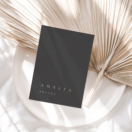 Minimalistisch Dusty Gray Guest Name Platzkarte