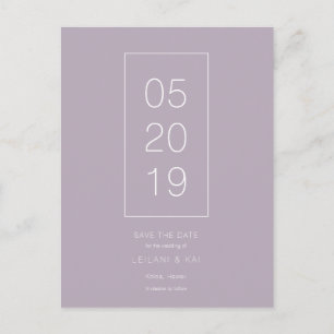 Minimalistisch Dusty Lilac Save the Date Postkarte