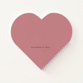 Minimalistisch Dusty Rose Wedding Heart Gästebuch Notizblock (Rückseite)
