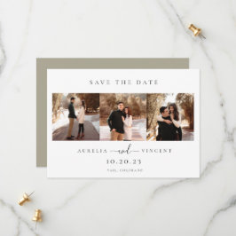 Minimalistisch Dusty Sage Wedding Foto Save the Da Date