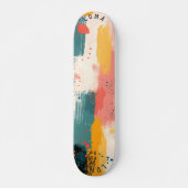 Minimalistisch Earth Tone Abstrakt - Weicher Pinse Skateboard (Vorne)