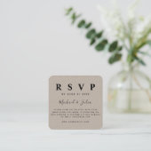 Minimalistisch Earthy Kraft Paper QR Code Wedding Begleitkarte (Stehend Vorderseite)