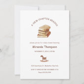 Minimalistisch ein neues Kapitel Babydusche buchen Einladung (Vorderseite)