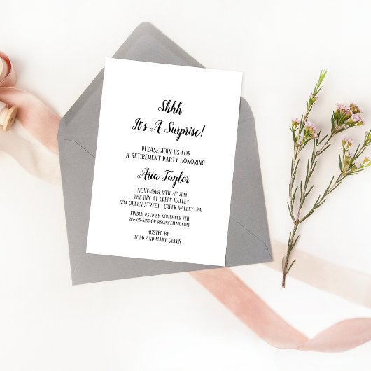 Minimalistisch, ein Party für überraschende Pensio Einladung