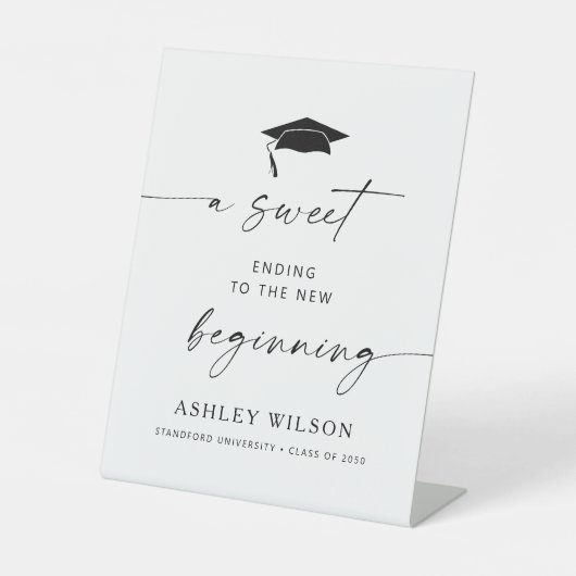 Minimalistisch ein Süß bis zum neuen Anfang Sockelschild (Vorderseite)