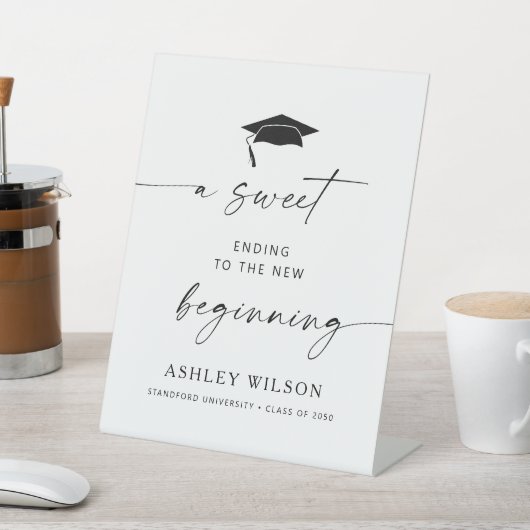 Minimalistisch ein Süß bis zum neuen Anfang Sockelschild (In SItu)