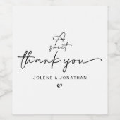 Minimalistisch ein süß Danke Schwarz und Weiß Weinetikett (Einzelnes Label)