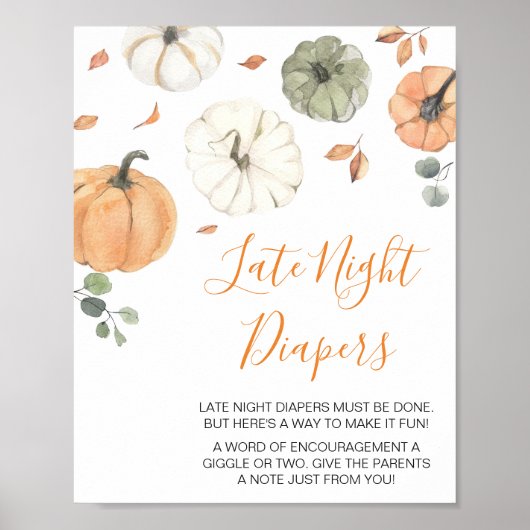 Minimalistisch ein wenig Kürbis spät in der Nacht  Poster (Vorne)