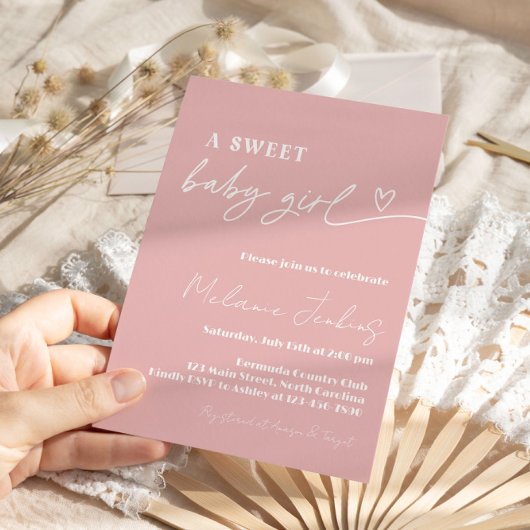 Minimalistisch eine Sweet Girl Baby Dusche Einladung