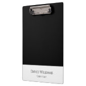 Minimalistisch Einfach Beruflich Schwarz-weiß Klemmbrett (Links)