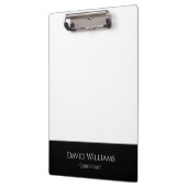 Minimalistisch einfach Beruflich Schwarz-weiß Klemmbrett (Links)