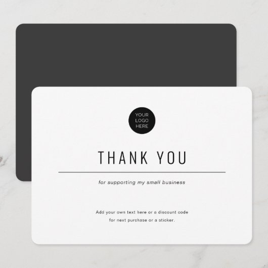 Minimalistisch-einfach-Business Dankeskarte (Vorne/Hinten)