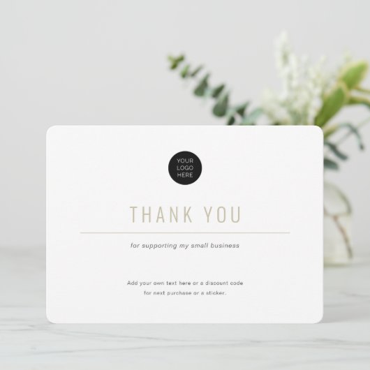 Minimalistisch-einfach-Business-Dankeskarte Dankeskarte (Stehend Vorderseite)