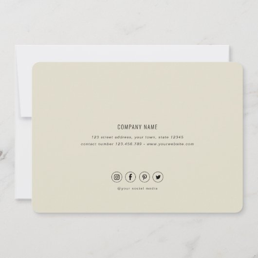 Minimalistisch-einfach-Business-Dankeskarte Dankeskarte (Rückseite)