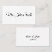 Minimalistisch, einfach romantisch platzkarte (Vorne/Hinten)