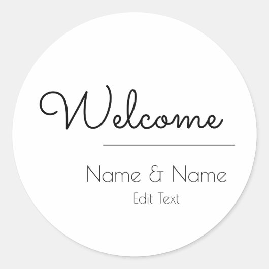 Minimalistisch, einfach, Willkommenskleber Runder Aufkleber (Vorderseite)