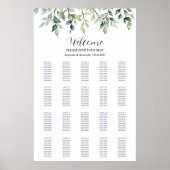 Minimalistisch Einfache Blätter Hochzeitskarte Poster (Vorne)