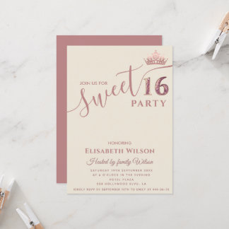 Minimalistisch Einfache Coole Rose Gold Tiara süß  Einladung