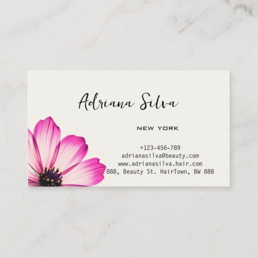 Minimalistisch Einfache Elegance Blume Visitenkarte (Rückseite)