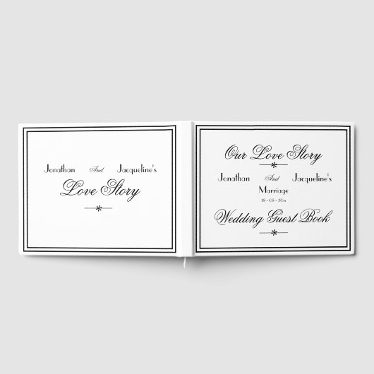 Minimalistisch Einfache Elegante Klassische Hochze Gästebuch (Voll)