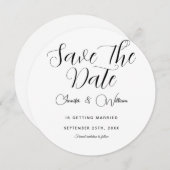 Minimalistisch Einfache Elegante Modernes Weiß Save The Date (Vorne/Hinten)