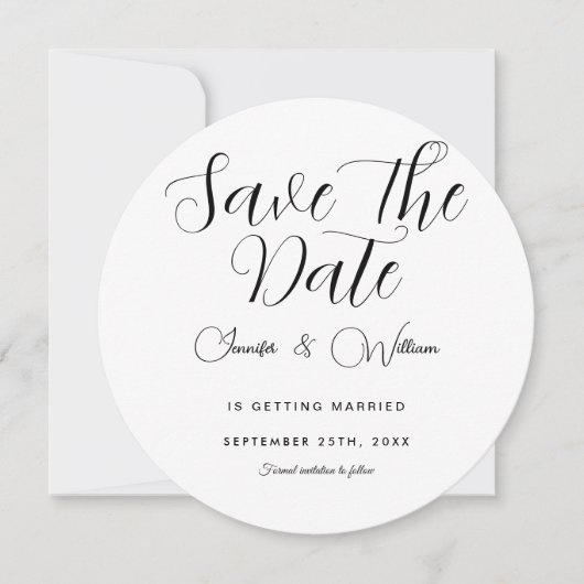 Minimalistisch Einfache Elegante Modernes Weiß Save The Date (Vorderseite)