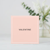 Minimalistisch Einfache Elegante Rosa Valentinstag Karte (Stehend Vorderseite)