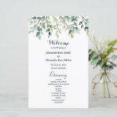 Minimalistisch Einfache Hübsche Blätter Hochzeitsp (Stehend Vorderseite)