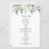 Minimalistisch Einfache Hübsche Blätter Hochzeitsp (Rückseite)