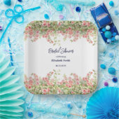 Minimalistisch Einfache Hübsche Rose Brautparty Pappteller (Party)