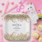 Minimalistisch Einfache Hübsche Rose Brautparty Pappteller (Party)