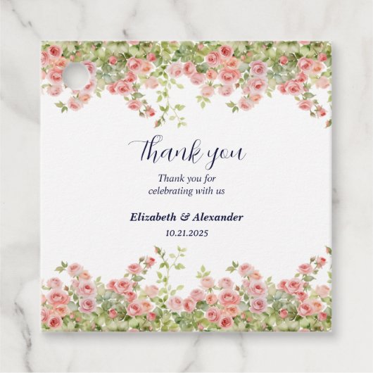 Minimalistisch Einfache Hübsche Rose Weinroute Men Geschenkanhänger (Vorderseite)