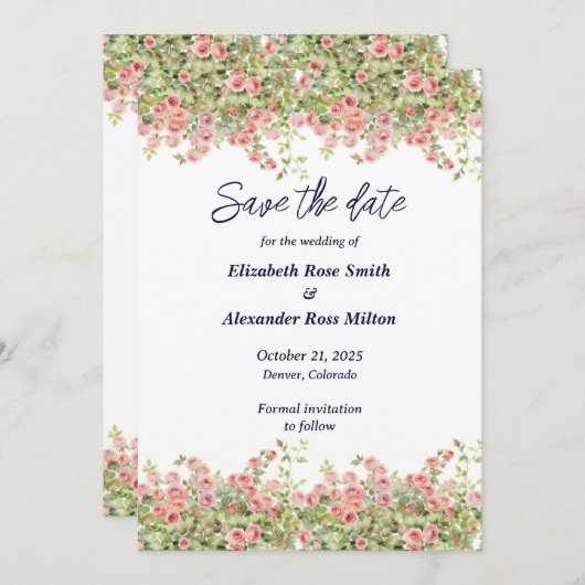 Minimalistisch Einfache Hübsche Rose Weinroute Men Save The Date (Vorne/Hinten)