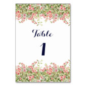 Minimalistisch Einfache Hübsche Rose Weinroute Men Tischnummer (Rückseite)