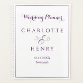 Minimalistisch Einfache Lila Hochzeit Planer (Vorderseite)