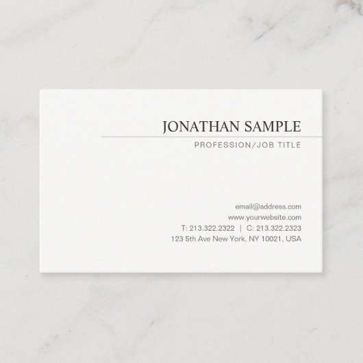 Minimalistisch einfache Moderne Elegant Beruflich Visitenkarte (Vorderseite)
