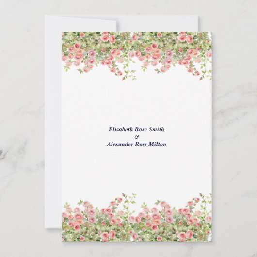 Minimalistisch Einfache Rose Probe Einladung (Rückseite)