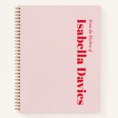 Minimalistisch Einfache Rot-Monogramm-Bezeichnung  Notizblock (Vorderseite)