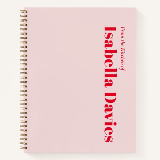 Minimalistisch Einfache Rot-Monogramm-Bezeichnung Notizblock (Vorderseite)