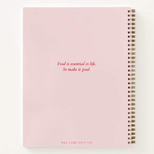 Minimalistisch Einfache Rot-Monogramm-Bezeichnung Notizblock (Rückseite)