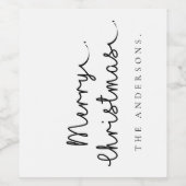 Minimalistisch Einfache Schwarz-weiße Bezeichnung Weinetikett (Einzelnes Label)