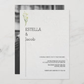 MINIMALISTISCH EINFACHE SCHWARZE UND WEISSE BREITE EINLADUNG (Vorne/Hinten)