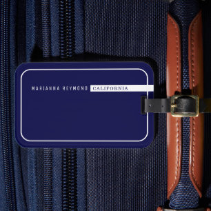 Minimalistisch einfaches, einfaches, modernes Blau Gepäckanhänger