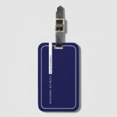 Minimalistisch einfaches, einfaches, modernes Blau Gepäckanhänger (Vorderseite Vertikal)