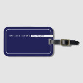 Minimalistisch einfaches, einfaches, modernes Blau Gepäckanhänger (Vorderseite (Horizontal))