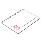 Minimalistisch einfaches Schwarz Rot & Weiß Modern Notizblock (Linke Seite)