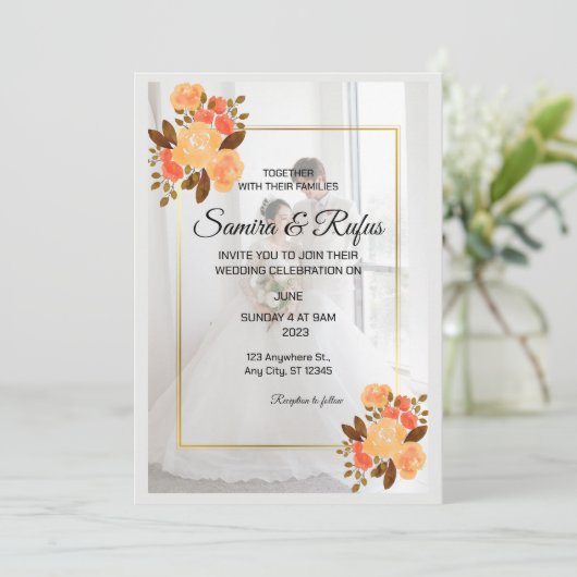 Minimalistisch Einladung (Stehend Vorderseite)