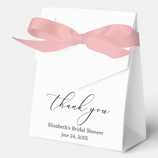 Minimalistisch Elegance Calligraphy Brautparty Bow Geschenkschachtel (Vorderseite)