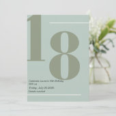 Minimalistisch, elegant 18. Einladung (Stehend Vorderseite)