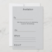 Minimalistisch, elegant 18. Einladung (Rückseite)